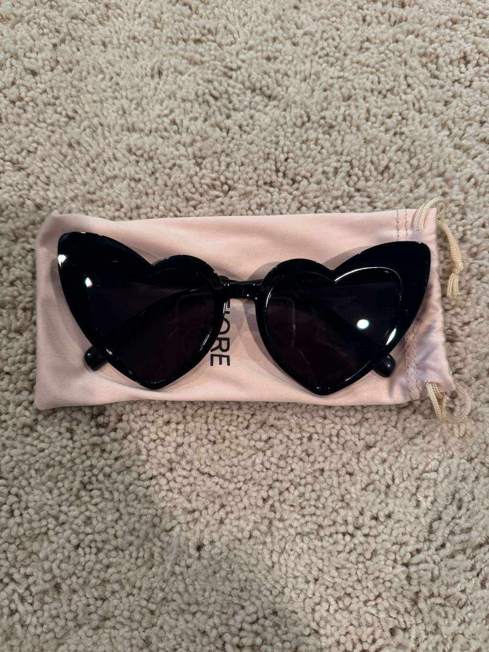 Black Heart-Shaped Sunglasses - Women Accessories